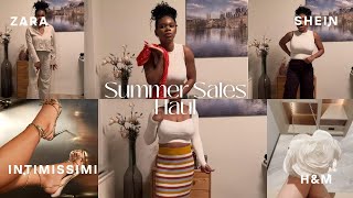 Summer Sales Haul  ZARA  INTIMISSIMI  HampM  SHEIN [upl. by Sulecram]