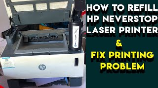 How To Refill HP Neverstop Laser Printer amp Fix Printing Problem  Toner Kit Catridge 103A  LT HUB [upl. by Lyrak]