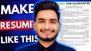 How to Make Perfect Resume 💯 Job Guarantee [upl. by Kacey42]