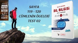 LİMİT YAYINLARI  LİMİT KRONOMETRE DİL BİLGİSİ SB  CÜMLENİN ÖGELERİ TEST 02 [upl. by Nancy]