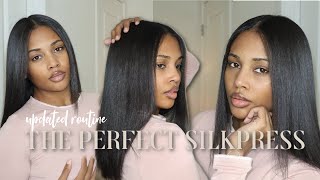 MY UPDATED DIY SILK PRESS ROUTINE  ITS A 10 [upl. by Fiann]