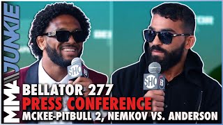 AJ McKee Patricio Pitbull reheat rivalry at Bellator 277 press conference [upl. by Prospero]