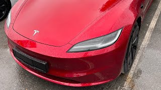 Tesla Model 3 Highland ULTRA RED Delivery Day [upl. by Alram]