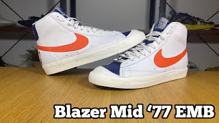 Nike Blazer Mid ‘77 EMB Reviewamp On foot [upl. by Adiuqram]