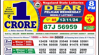 Lottery Result Today 8pm 13112024  Official  Sikkim Lottery [upl. by Leafar]