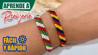 🔆 Aprende hacer esta linda Pulsera Tricolor de hilo  Fácil de Realizar🇲🇽🇨🇴🇻🇪 [upl. by Westbrooke346]