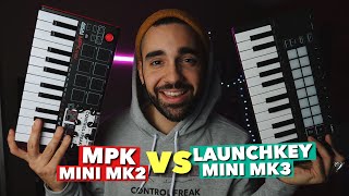 AKAI MPK MINI MK2 vs LAUNCHKEY MINI MK3  WHICH IS BETTER [upl. by Diahann]