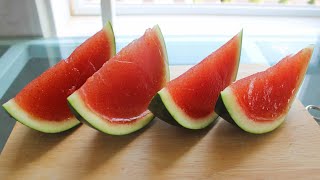 Watermelon jelly making with 2 ingredients only [upl. by Ahsekahs]