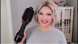 REVLON OneStep Volumizer Hair Dryer amp Styler  SHORT HAIR REVIEW  DEMO [upl. by Hobard66]