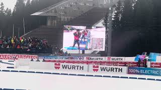 Biathlon World Cup 2024 Holmenkollen Norway mass start women last shooting [upl. by Rhiamon]