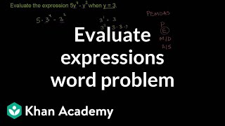 Evaluating an algebraic expression with exponents  6th grade  Khan Academy [upl. by Anna-Diana]