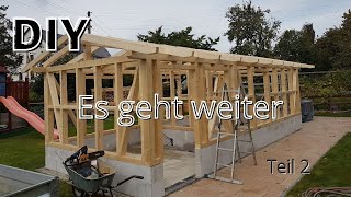 DIY  Gartenhaus selber bauen  Teil2 Holzrahmenbau [upl. by Nohtanhoj]