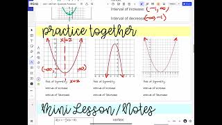 Intervals of Increase and Decrease of a Quadratic Function [upl. by Ahsilla]