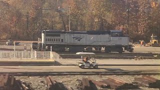 Passing Amtraks Lorton Auto Train terminal in Virginia [upl. by Sontich]