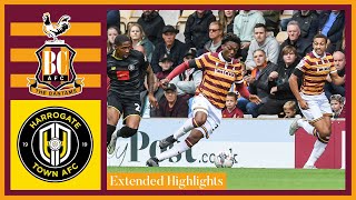 EXTENDED HIGHLIGHTS Bradford City v Harrogate Town [upl. by Acinoryt178]