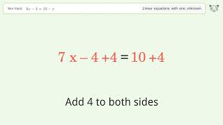 Solve 6x410x Linear Equation Video Solution  Tiger Algebra [upl. by Notxarb498]