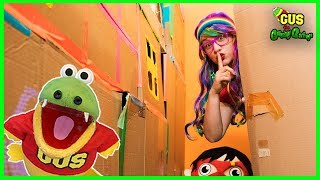 Box Fort Challenge Giant Cardboard Maze with indoor playground and surprise toys [upl. by Griffis]