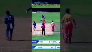 T20i highest score Zim 344 run [upl. by Lacee]