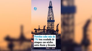 Petróleo sube más de 1 tras escalada de ataques con misiles entre Rusia y Ucrania [upl. by Enneirdna388]