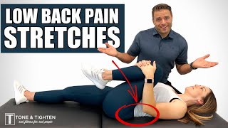 TEN Best Stretches For Lower Back Pain And Stiffness [upl. by Ahtnahc]