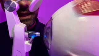 ASMR Explaining Ocular Tests Perkins Tonometer with role play [upl. by Akinohs]