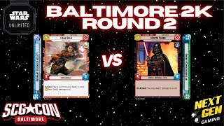 Star Wars Unlimited 2K Round 2  Han Blue vs Vader Green  SCG CON Baltimore [upl. by Ailasor]