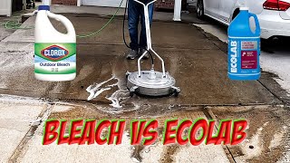 Pressure Washing Driveway Bleach vs Ecolab [upl. by Tabitha]