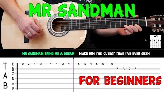 MR SANDMAN  Easy guitar melody lesson for beginners with tabs  The Chordettes [upl. by Einnos]