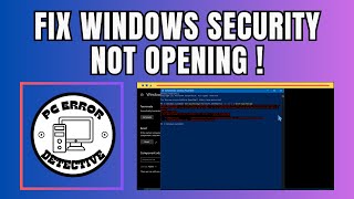 How to Fix Windows Security not Opening Windows 10 [upl. by Boot]