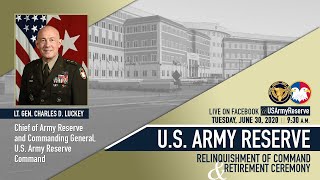 LTG Luckey Relinquishment of Command Ceremony  US Army Reserve [upl. by Anol]