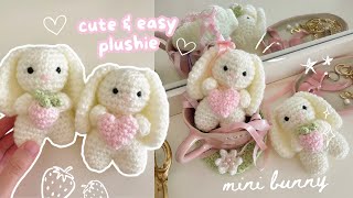 how to crochet cute mini bunny plushie  beginnerfriendly tutorial [upl. by Eibot57]