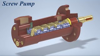 Design of Screw Pump  Mechanism of Screw Pump  Screw Pump Animation  Screw Pump by Inventor [upl. by Nivrac757]