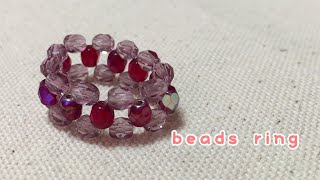 初心者さん簡単ビーズリング指輪ビーズアクセサリーEasy beads ring비즈 링DIY [upl. by Haropizt]