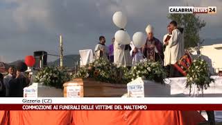 GIZZERIA CZ COMMOZIONE AI FUNERALI DELLE VITTIME DEL MALTEMPO [upl. by Iramat682]