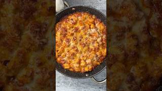 Fresh gnocchi with chorizo red pepper and tomato sauce fresh gnocchi mealideas cookingshorts [upl. by Yrot876]