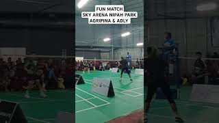 Agripina amp Adly  Fun Match Nipah Mall agripina badmintonlovers badmintonindonesia badminton [upl. by Ahaelam700]