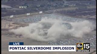 NOW COLLAPSE Pontiac Silverdome implosion in Detroit Michigan [upl. by Federica501]