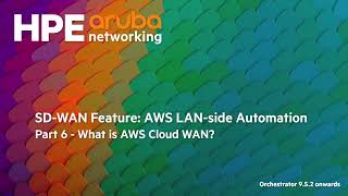 SDWAN Feature Background information about AWS Cloud WAN [upl. by Grof]