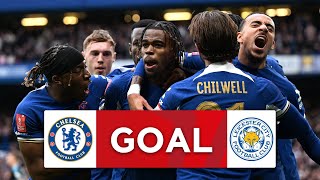 GOAL  Carney Chukwuemeka  Chelsea 32 Leicester City  Quarterfinal  Emirates FA Cup 202324 [upl. by Dickinson]