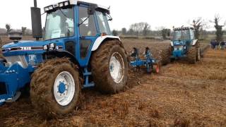 ford 7610 push pull ploughing [upl. by Hanah]