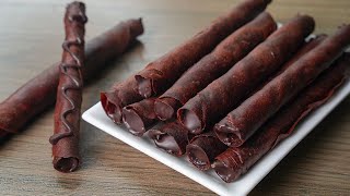 Chocolate Wafer Rolls Recipe  No Oven No Egg Chocolate Cigarette Cookies Recipe  Yummy [upl. by Pilif]