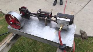 Stanley Steam Engine 8hp cut in 12 running on air [upl. by Aron298]