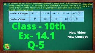 Ex 141 Q5 Class10  Statistics  Class10 Math  Class10 Ex 141 Q5  Green Board Classes [upl. by Laughton]