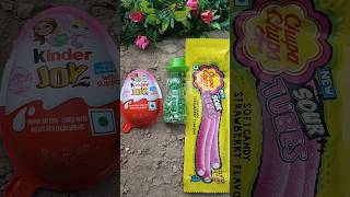 Chupachup tube soft candy cutting with green fennel in Kinder Joy Box shorts youtubeshorts candy [upl. by Rebmeced]