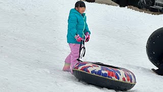 Big Bear Snow Play Tubbing slides Fun Family snowing California Travel Fun [upl. by Lisk633]