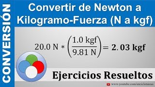 Convertir de Newton a Kilogramo  Fuerza N a Kgf Muy sencillo [upl. by Airdnassac]