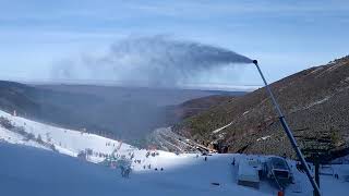 Valdezcaray nieve artificial Technoalpin lance V2 Snowgun snowmaking gun canyon Lenko ezcaray rioja [upl. by Minica281]