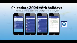 Calendars 2024 with holidays [upl. by Jaddan]