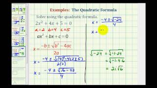 Ex Quadratic Formula  Complex Solutions [upl. by Ranilopa193]