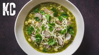 HOW TO MAKE POZOLE VERDE Mexican Stew  Green Pozole With Chicken [upl. by Ahsemak]